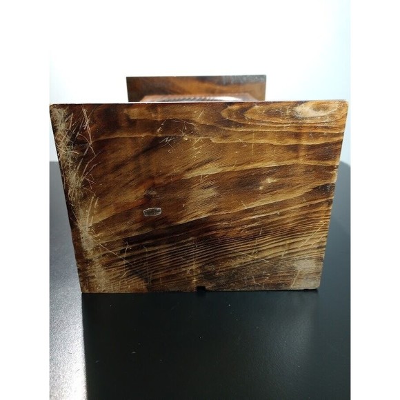 Vintage Owl Glass Wooden Lantern Box Candle Holder Brown - Picture 13 of 14